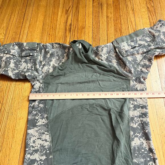 Team Soldier Shirt Mens Large Camo Combat Army Green Long Sleeve - Picture 5 of 6